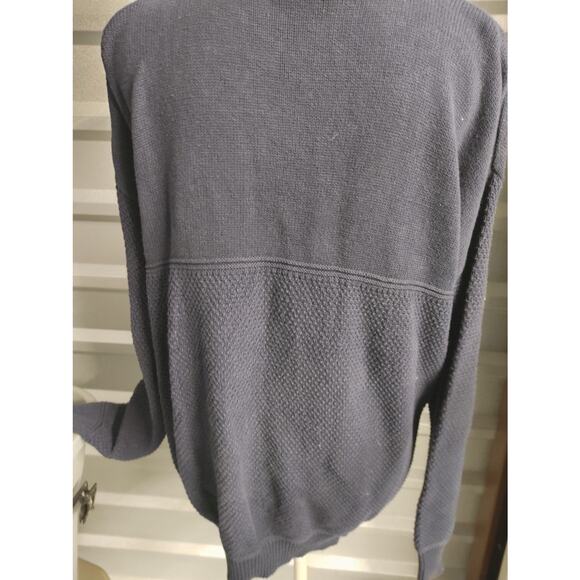 Vintage LEE Sport Women's Sweater Cardigan Large Navy Blue PTRA Safety First - Picture 4 of 6